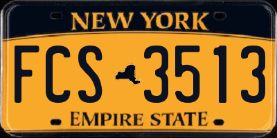 NY license plate FCS3513