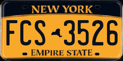 NY license plate FCS3526