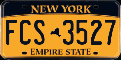 NY license plate FCS3527