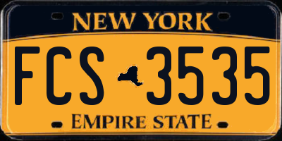 NY license plate FCS3535