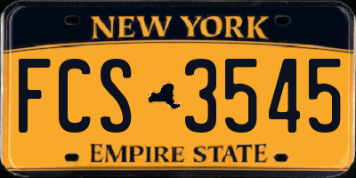 NY license plate FCS3545