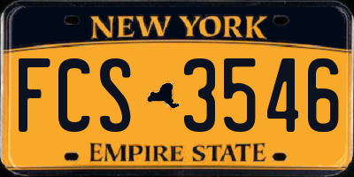 NY license plate FCS3546