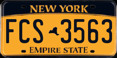 NY license plate FCS3563