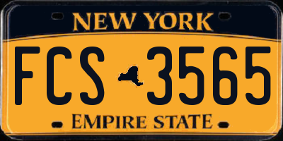 NY license plate FCS3565