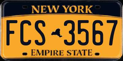 NY license plate FCS3567