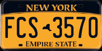 NY license plate FCS3570