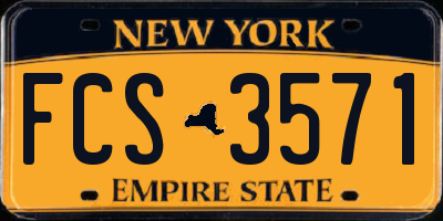 NY license plate FCS3571