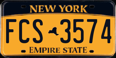 NY license plate FCS3574