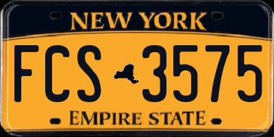 NY license plate FCS3575
