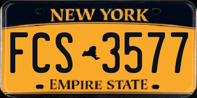 NY license plate FCS3577