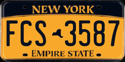 NY license plate FCS3587