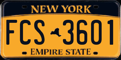 NY license plate FCS3601