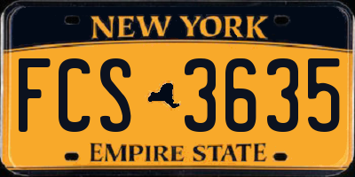 NY license plate FCS3635