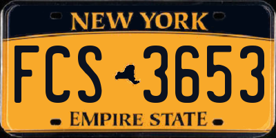 NY license plate FCS3653