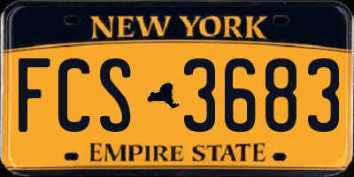 NY license plate FCS3683
