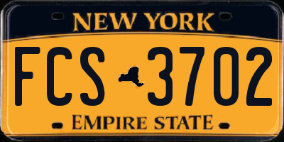NY license plate FCS3702