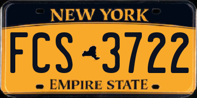 NY license plate FCS3722