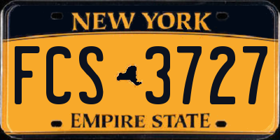 NY license plate FCS3727