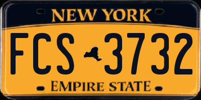 NY license plate FCS3732