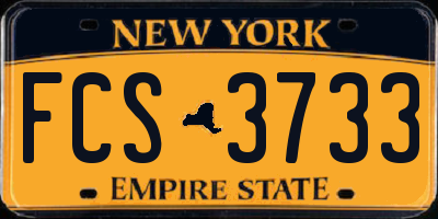 NY license plate FCS3733