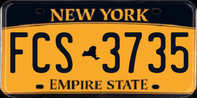 NY license plate FCS3735