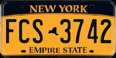 NY license plate FCS3742