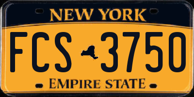 NY license plate FCS3750