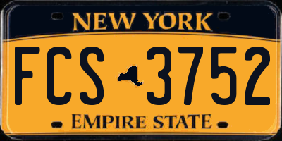 NY license plate FCS3752