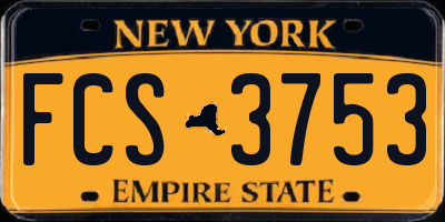 NY license plate FCS3753