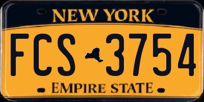 NY license plate FCS3754