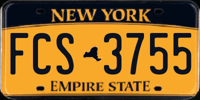 NY license plate FCS3755