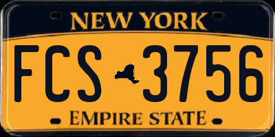 NY license plate FCS3756