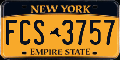 NY license plate FCS3757