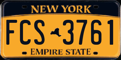 NY license plate FCS3761