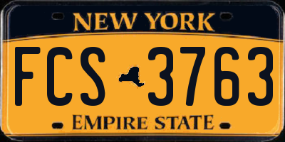 NY license plate FCS3763
