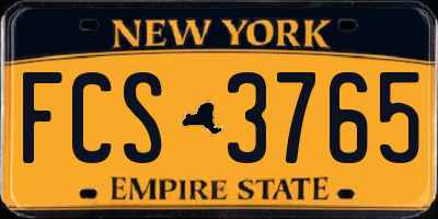 NY license plate FCS3765