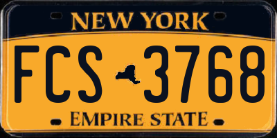 NY license plate FCS3768