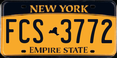 NY license plate FCS3772