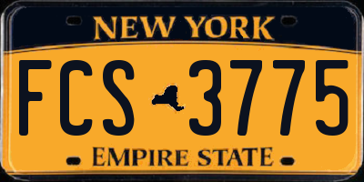 NY license plate FCS3775