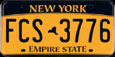 NY license plate FCS3776