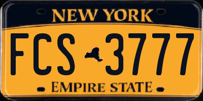 NY license plate FCS3777