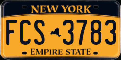 NY license plate FCS3783