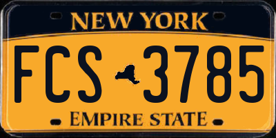 NY license plate FCS3785