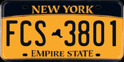 NY license plate FCS3801
