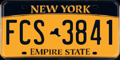 NY license plate FCS3841