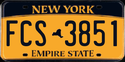 NY license plate FCS3851