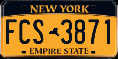NY license plate FCS3871