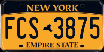 NY license plate FCS3875