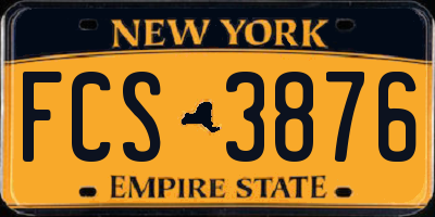 NY license plate FCS3876