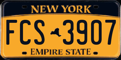 NY license plate FCS3907